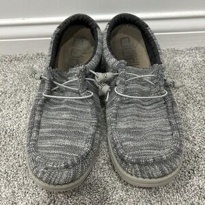 Hey Dude Wally Stretch Canvas Shoes Mens Size 13‎ Gray Lightweight Comfort Shoes